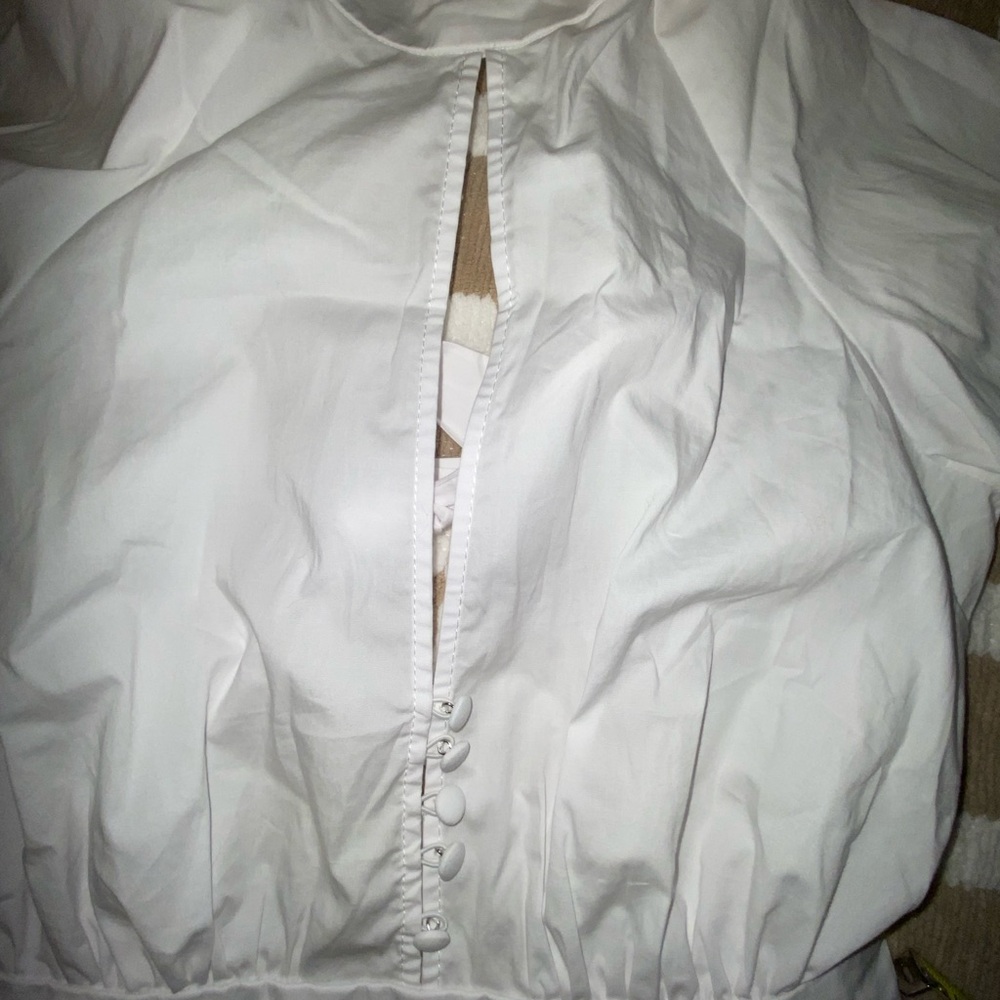 STAUD White Peplum Long-Sleeve Blouse - Picture 4 of 12